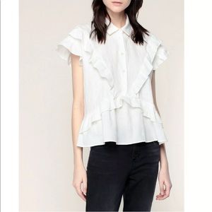 IRO Andrija Blouse Ruffle button up top M